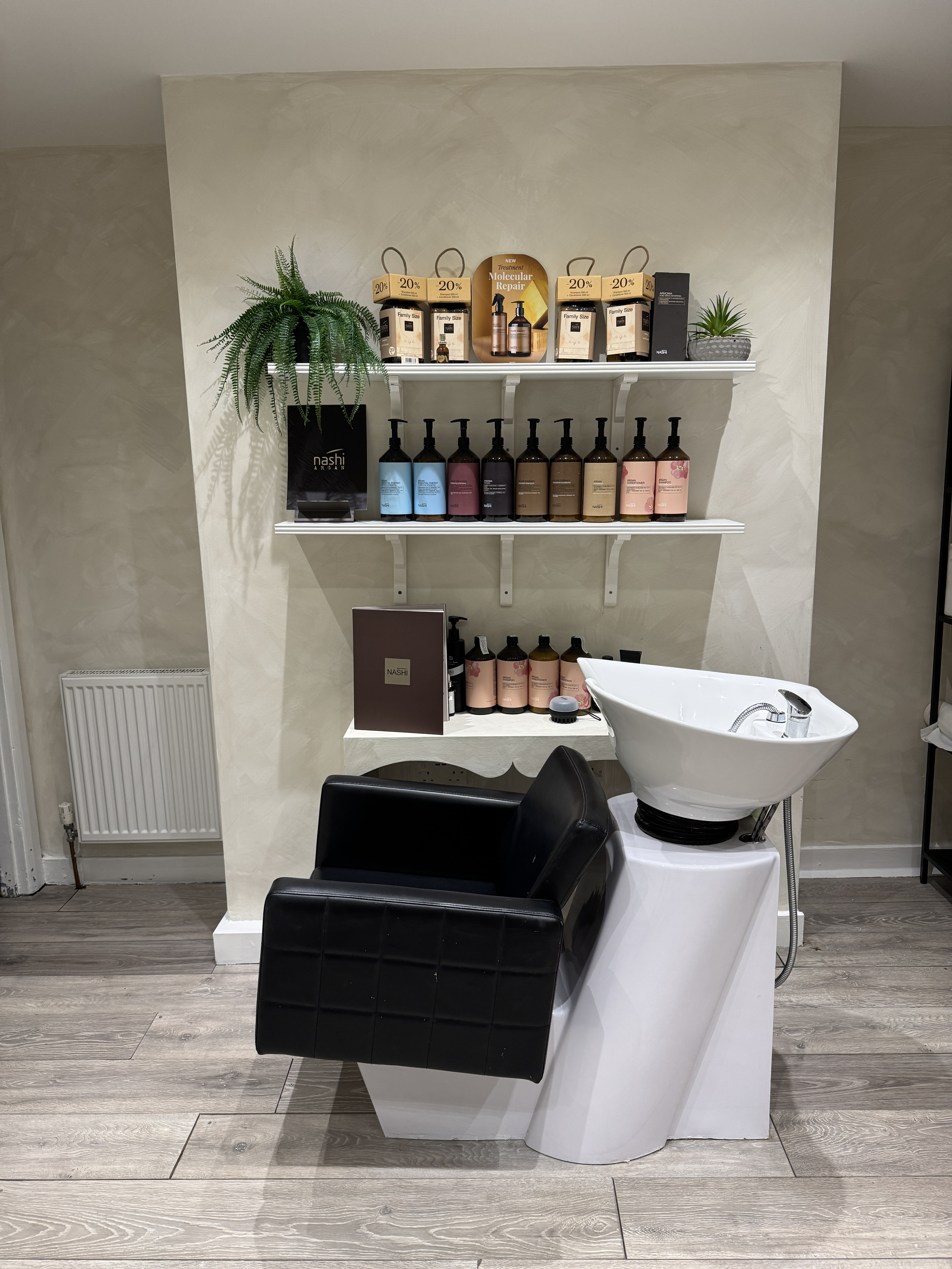 Hair washing station in our salon